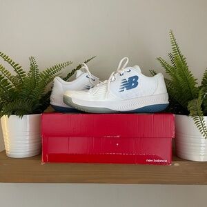 New Balance 996v5 Women’s Tennis Shoes – White/Blue (Size 8.5 Wide)